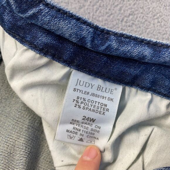 Judy Blue Jeans Women Plus Size 24W Blue Relaxed Fit,Stretch - Picture 5 of 15